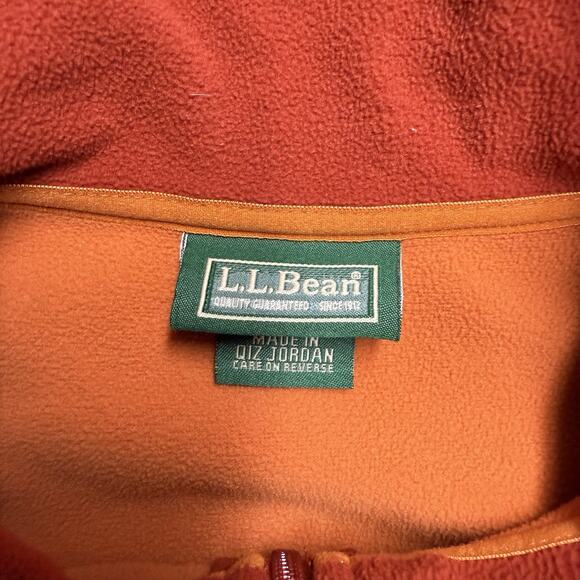 LL Bean Full Zip Fleece Jacket Mens XL Orange Outdoors Hiking Polartec OAFW4 - Picture 4 of 10